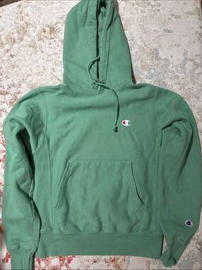 Champion Sage Green Pullover Hoodie with Chest Logo